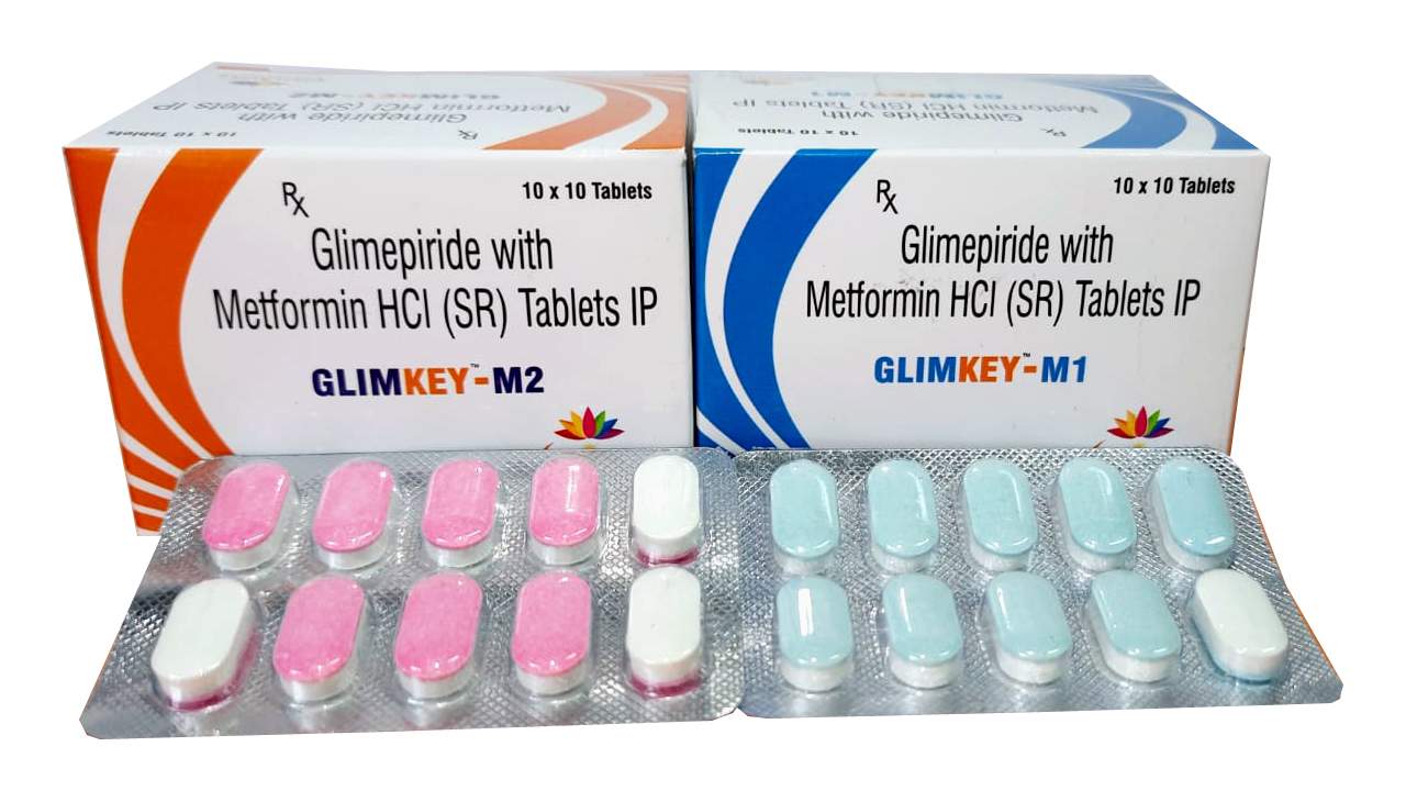 GLIMEPIRIDE + METFORMINE ,2mg+500mg (SR) ,for Control high blood sugar in people with type 2 diabetes.